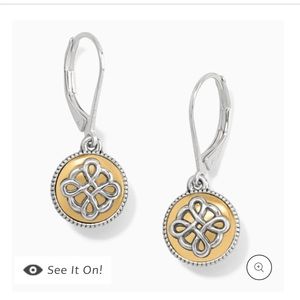 Brighton Interlock Noir Two Tone Leverback Earrings